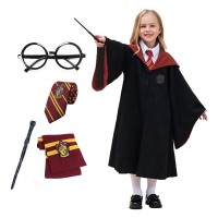 Costum carnaval copii Harry Potter cu cravata,ochelari,bagheta si fular,  5-7  ani