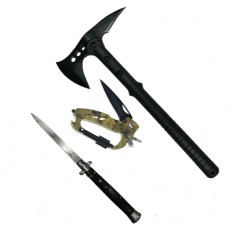 Set Topor Survivor, Carabina multifunctionala si Briceag Stiletto, otel Set Topor Survivor, Carabina multifunctionala si Briceag Stiletto, otel