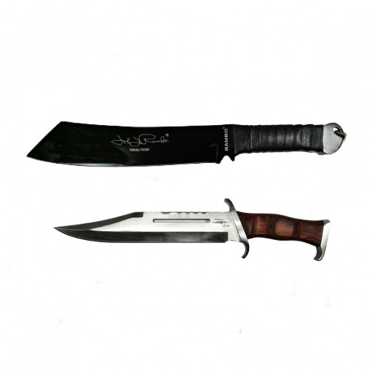 Set Cutit Baioneta 42 cm si Maceta Rambo 56,5 cm, Teaca inclusa Set Cutit Baioneta 42 cm si Maceta Rambo 56,5 cm, Teaca inclusa