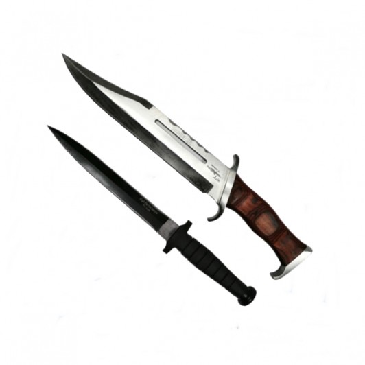 Set doua cutite de vanatoare, Tactical Knife,  Otel inoxidabil, Teaca inclusa