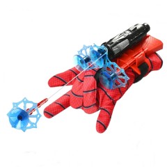 Manusa Spiderman cu ventuze,sfoara si lansator,   , rosu