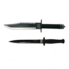 Set doua cutite de vanatoare First Blood Knife, , teaca inclusa, Negru