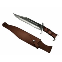 Set Cutit si Maceta Rambo IV,   Otel inoxidabil, Teaca inclusa