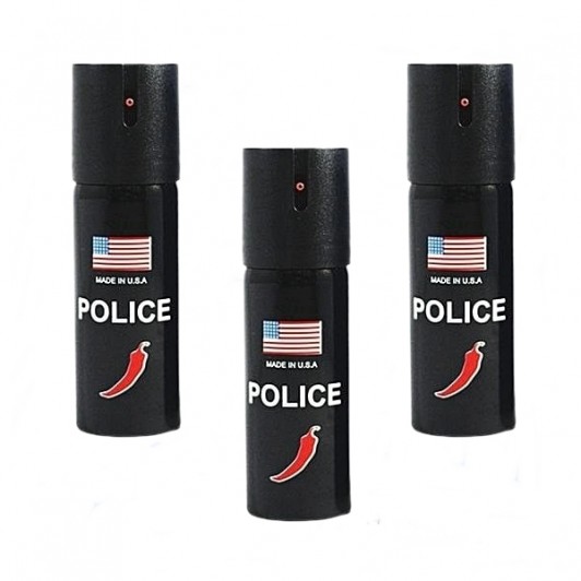 Set 3 bucati Spray paralizant chili USA Police,  60 ml, husa inclusa