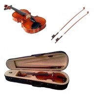Vioara clasica din lemn 4/4  ,doua arcusuri, toc inclus, maro