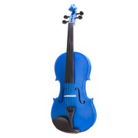 Vioara clasica , marime 4/4, lemn, doua arcusuri, albastra, toc din material Vioara clasica , marime 4/4, lemn, doua arcusuri, albastra, toc din material