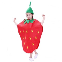 Costum fruct Capsuna,  , rosu, marime universala