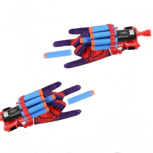 Set doua Manusi lansator cu 14 ventuze din burete SpiderMan, rosu Set doua Manusi lansator cu 14 ventuze din burete SpiderMan, rosu