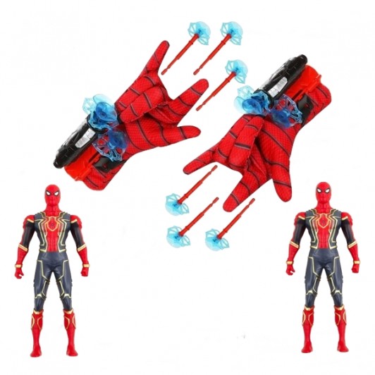 Set doua Manusi cu ventuze si figurina Spiderman, rosu Set doua Manusi cu ventuze si figurina Spiderman, rosu