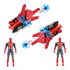 Set doua Manusi cu ventuze, sfoara si figurina Spiderman, , rosu Set doua Manusi cu ventuze, sfoara si figurina Spiderman, , rosu
