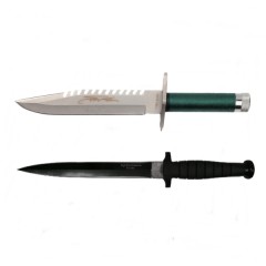 Set doua Cutite de vanatoare , Tactical Knife, , otel inoxidabil, verde, 35 cm