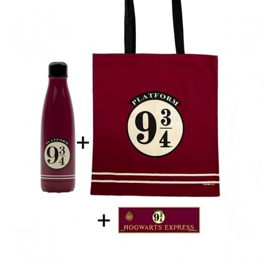 Set Sticla termoizolanta, Geanta tote si Magnet, Harry Potter Platform,  Visiniu
