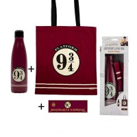 Set Sticla termoizolanta, Geanta tote si Magnet, Harry Potter Platform,  Visiniu