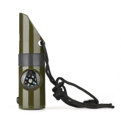 Fluier multifunctional 8 in 1, , Fluier, Busola, Lanterna, Termometru, 10 cm