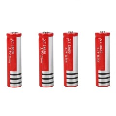 Set de 4 Acumulatori , GH 18650, 6800 mAh, 3.7 V, Li-ion, rosu