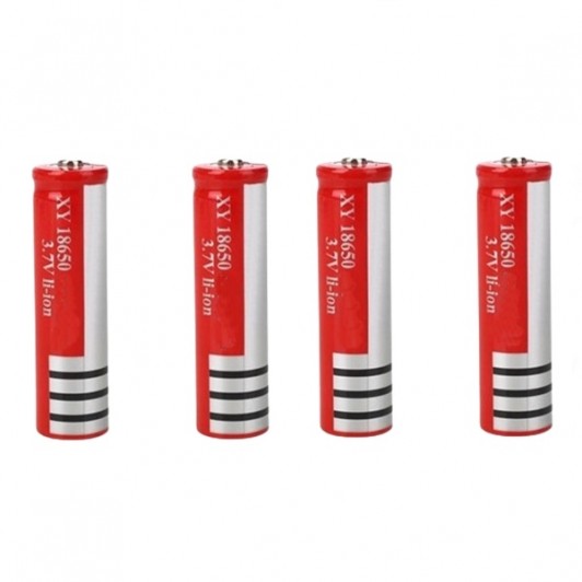 Set de 4 Acumulatori , GH 18650, 6800 mAh, 3.7 V, Li-ion, rosu