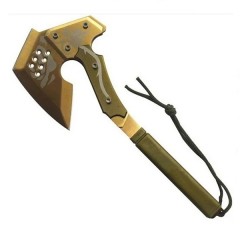 Topor survivor, Gold, 40 cm, auriu, teaca inclusa Topor survivor, Gold, 40 cm, auriu, teaca inclusa