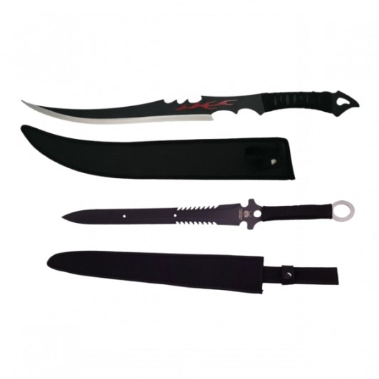 Set doua sabii de vanatoare, Fire Blade, 70 cm, teaca inclusa Set doua sabii de vanatoare, Fire Blade, 70 cm, teaca inclusa