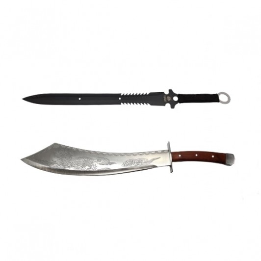 Set maceta si sabie de vanatoare, DEPOX, 64 cm , cutit de aruncat inclus