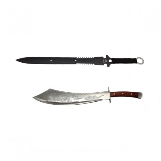 Set maceta si sabie de vanatoare, DEPOX®, 54 cm , cutit de aruncat inclus Set maceta si sabie de vanatoare, DEPOX®, 54 cm , cutit de aruncat inclus