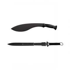 Set sabie si maceta de vanatoare, Kukri Black, 44 cm, husa inclusa Set sabie si maceta de vanatoare, Kukri Black, 44 cm, husa inclusa