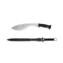Set sabie si maceta de vanatoare, Kukri Silver, 44 cm, husa inclusa Set sabie si maceta de vanatoare, Kukri Silver, 44 cm, husa inclusa