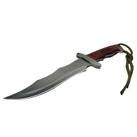 Set sabie si cutit de vanatoare,   Steel Wolf, otel inoxidabil, 31 cm, argintiu