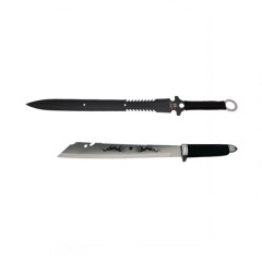 Set sabie si maceta de vanatoare, argintiu, 46 cm, teaca inclusa Set sabie si maceta de vanatoare, argintiu, 46 cm, teaca inclusa