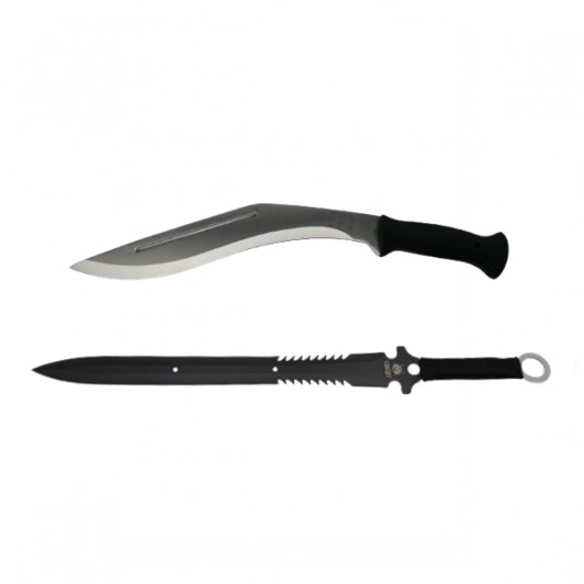 Set maceta si sabie,   otel inoxidabil, argintiu, 44 cm