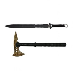 Set topor si sabie de vanatoare, DEPOX®, Desert Camo, 39 cm Set topor si sabie de vanatoare, DEPOX®, Desert Camo, 39 cm