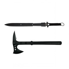 Set topor si sabie de vanatoare, DEPOX®, Pirate Skull, 39 cm Set topor si sabie de vanatoare, DEPOX®, Pirate Skull, 39 cm