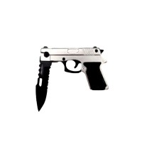 Briceag tip pistol, 18 cm, argintiu Briceag tip pistol, 18 cm, argintiu
