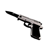 Briceag tip pistol,   18 cm, argintiu