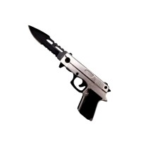 Briceag tip pistol,   18 cm, argintiu