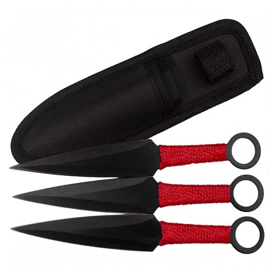Set trei cutite de aruncat,  otel inoxidabil, teaca inclusa