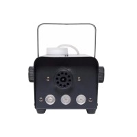 Set masina de fum, 600 W si lichid 4.5 l,  LED, jocuri de lumini, Wireless, negru