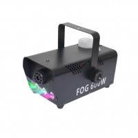 Set masina de fum, 600 W si lichid 4.5 l,  LED, jocuri de lumini, Wireless, negru