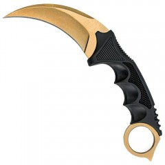 Cutit Karambit de antrenament, DEPOX®, auriu, 18.5 cm Cutit Karambit de antrenament, DEPOX®, auriu, 18.5 cm