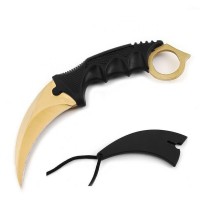 Cutit Karambit de antrenament, DEPOX®, auriu, 18.5 cm Cutit Karambit de antrenament, DEPOX®, auriu, 18.5 cm