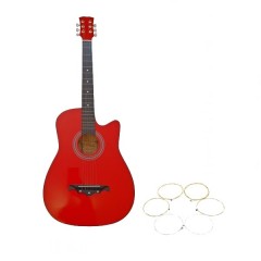 Chitara clasica din lemn, set de corzi incluse, 95 cm, rosie