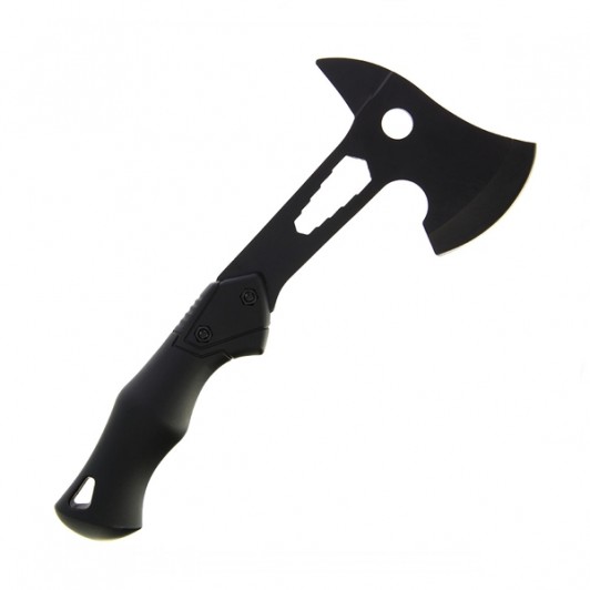 Topor multifunctional,   negru, 30 cm, teaca inclusa
