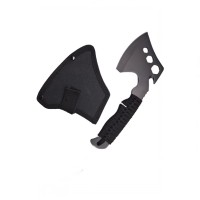 Topor multifunctional, maner paracord, inox, negru Topor multifunctional, maner paracord, inox, negru