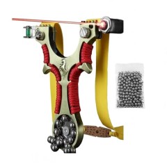 Set prastie cu laser, boloboc  si 110 bile metalice 8 mm, 12 cm, Metal