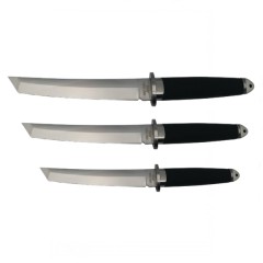 Set trei cutite de vanatoare,  , otel inoxidabil, argintiu, 43 cm, toc inclus