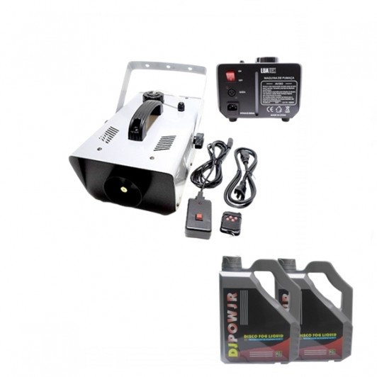 Set Mașină de fum profesionala si lichid fum 9 l,  telecomanda, 1500 w