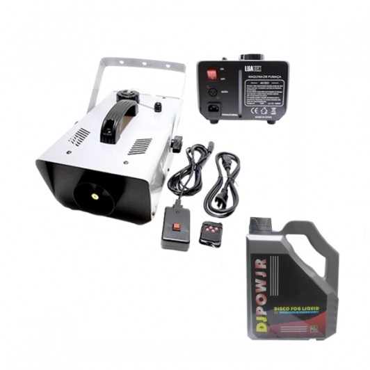 Set Mașină de fum profesionala si lichid fum 4.5 l,  telecomanda, 1500 w
