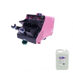 Pachet masina de baloane si lichid 5 l, telecomanda wireless, roz