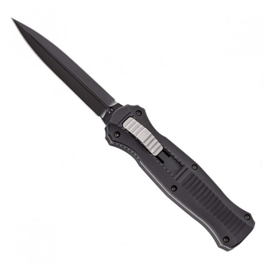 Cuțit automat cu spargator de sticla,  lama otel, 23 cm, negru