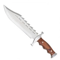 Pachet doua cutite de vanatoare, Bowie, otel inoxidabil, 38 cm, teaca inclusa