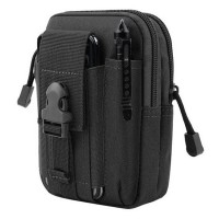Geanta tactica militara, poliester, capacitate 1 l, 18 cm, negru